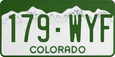 CO license plate 179WYF
