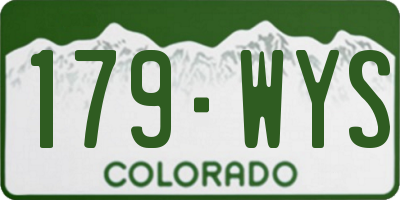 CO license plate 179WYS