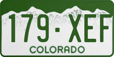 CO license plate 179XEF