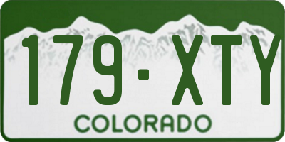 CO license plate 179XTY