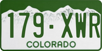 CO license plate 179XWR