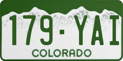 CO license plate 179YAI