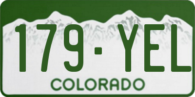 CO license plate 179YEL