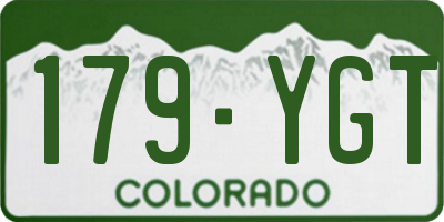 CO license plate 179YGT