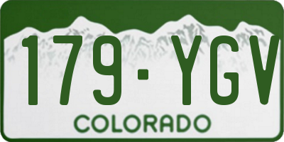 CO license plate 179YGV