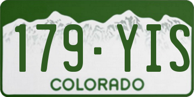 CO license plate 179YIS