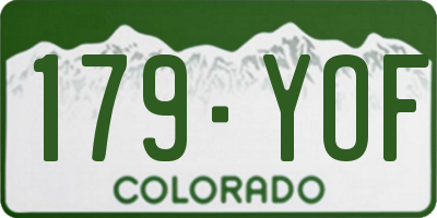CO license plate 179YOF