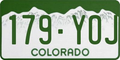 CO license plate 179YOJ
