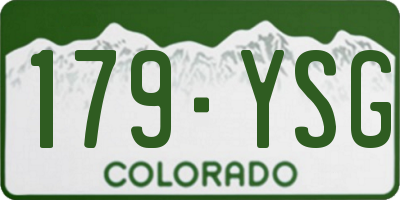 CO license plate 179YSG