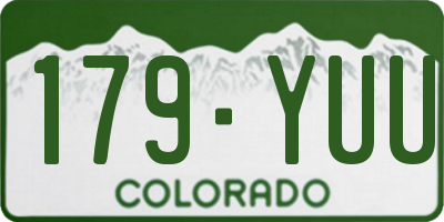 CO license plate 179YUU