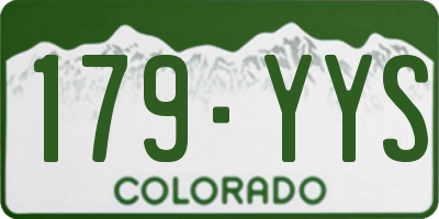 CO license plate 179YYS