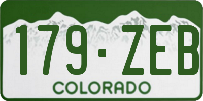 CO license plate 179ZEB