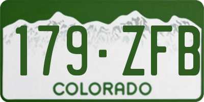 CO license plate 179ZFB