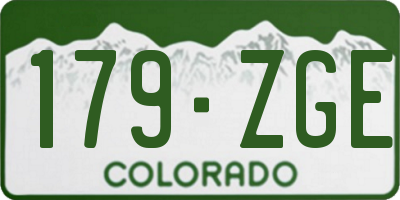 CO license plate 179ZGE