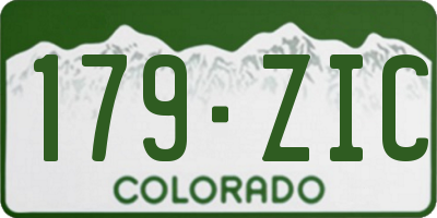 CO license plate 179ZIC