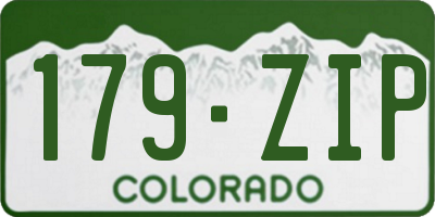CO license plate 179ZIP