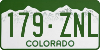 CO license plate 179ZNL