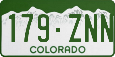 CO license plate 179ZNN