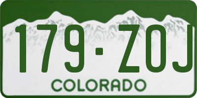 CO license plate 179ZOJ