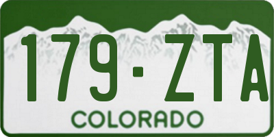 CO license plate 179ZTA