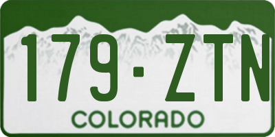 CO license plate 179ZTN