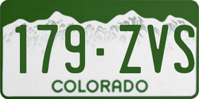 CO license plate 179ZVS