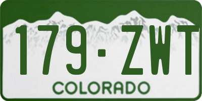CO license plate 179ZWT