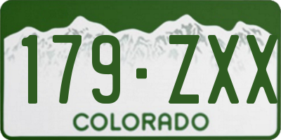 CO license plate 179ZXX