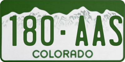 CO license plate 180AAS