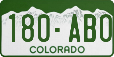 CO license plate 180ABO