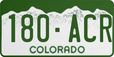 CO license plate 180ACR