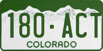 CO license plate 180ACT