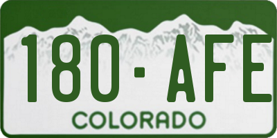 CO license plate 180AFE