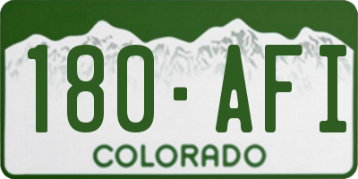 CO license plate 180AFI