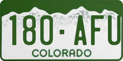 CO license plate 180AFU