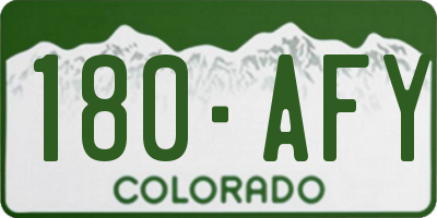 CO license plate 180AFY