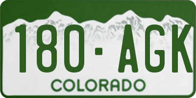 CO license plate 180AGK