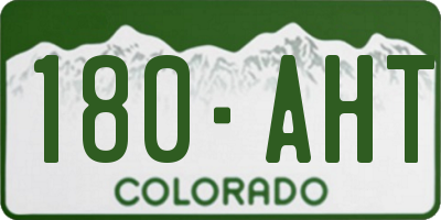 CO license plate 180AHT