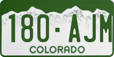 CO license plate 180AJM