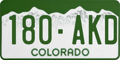 CO license plate 180AKD