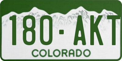 CO license plate 180AKT