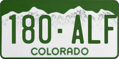 CO license plate 180ALF