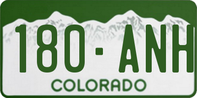 CO license plate 180ANH