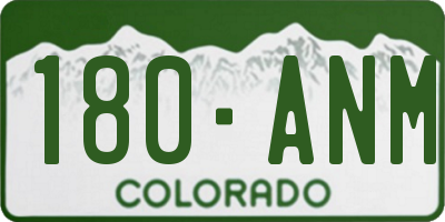 CO license plate 180ANM