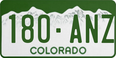 CO license plate 180ANZ