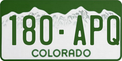 CO license plate 180APQ
