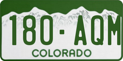 CO license plate 180AQM
