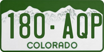 CO license plate 180AQP