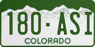 CO license plate 180ASI