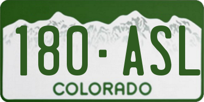 CO license plate 180ASL